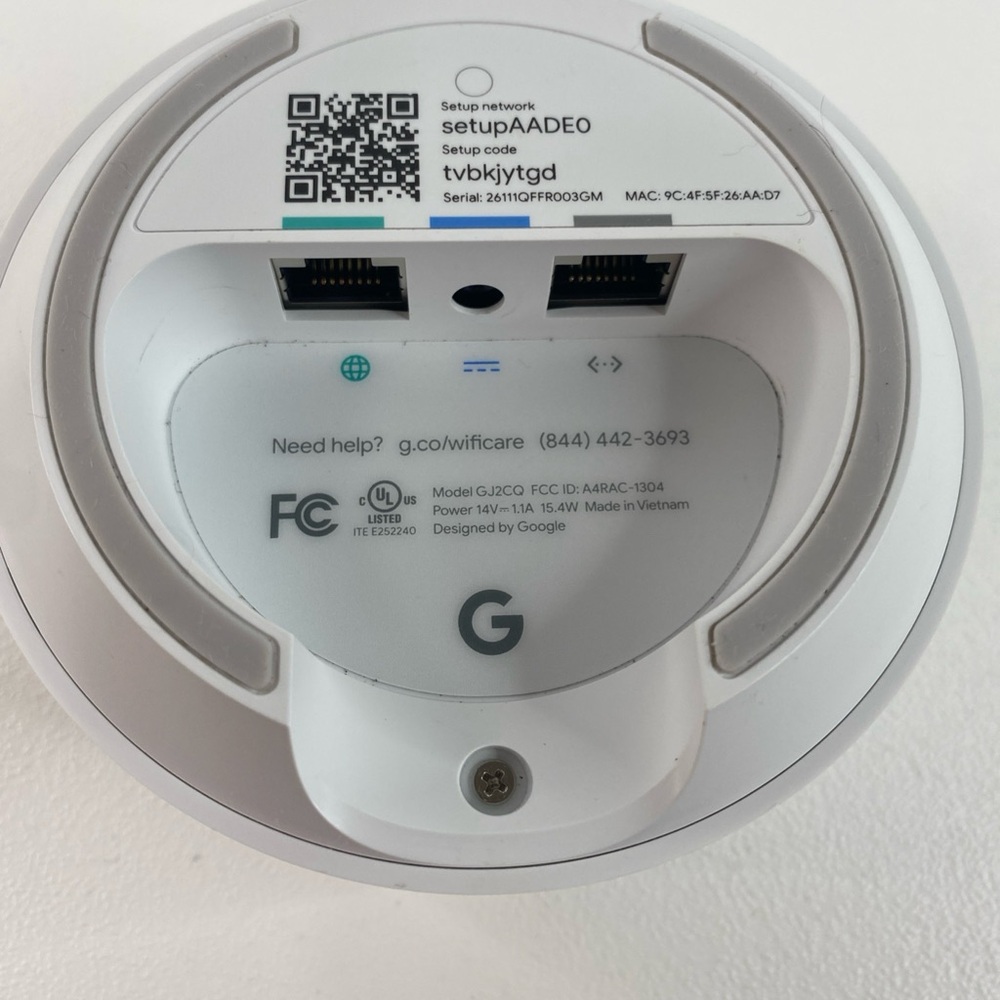 Google WIFI Access Point Router GJ2CQ Google Mesh w/ Power Cord - Picture 7 of 8